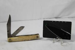 Case Credit Card Knife in original wrapping. Also, Case Stockman with 2.75 inch main blade. Has rust