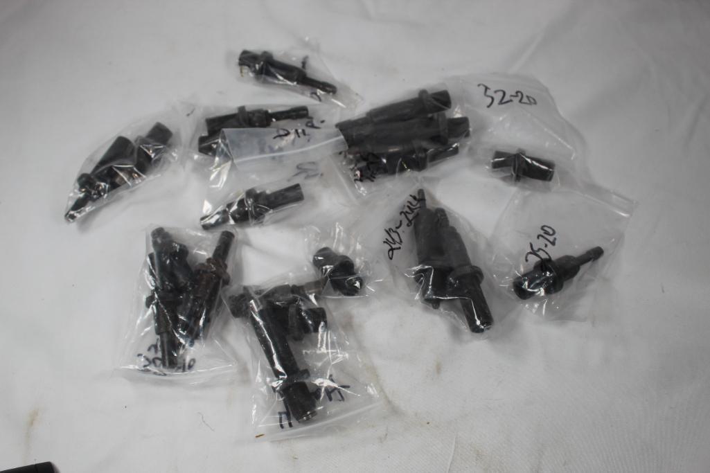 Bag of Tru-Line Jr. dies for different calibers, 25-20, 243, 45 ACP, 45 Colt, 32-20, etc. Used.