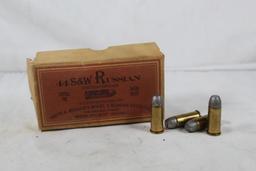 44 S&W Russian box with 18 reloaded 44 Russian 200 gr LFN.