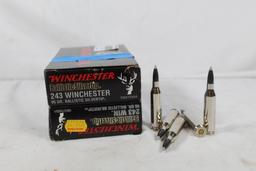 Two Winchester boxes of 234 Win 95 gr ballistic silvertip. One full and one partial. Count 30.