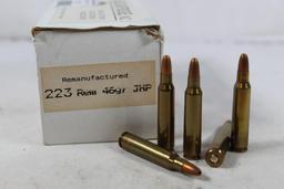 One box of J&B 223 Rem 46 gr JHP. Count 50.