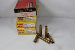 Four boxes of fired 303 British brass. Count 80.