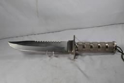 Gordon Stainless steel tactical/survival knife. Fixed 8.5" blade. has survival compass, etc in