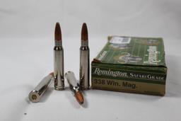 One box of Remington Safari grade 338 Win mag 225 gr Swift PSP. Count 20.