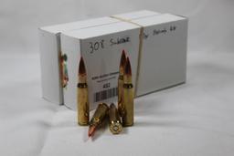 Two boxes of Hornady subsonic 308, 180 gr JRN. Count 40.