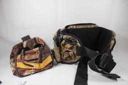 One camo Mad Dog accessories belt and one camo bag.