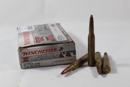 One partial box of Winchester 270 Win 130 gr PP. Count 18.