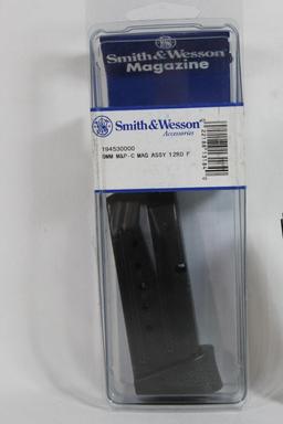 Two S&W M&P 9mm 12 round C magazines. One new in package and as new.