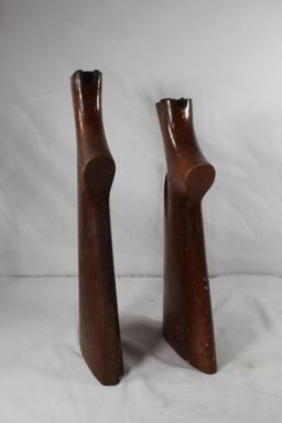 Two wood 22 rifle butt stocks. Used.