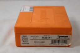 Lyman carbide 3 die set for 9mm Luger. Used, in very nice condition.