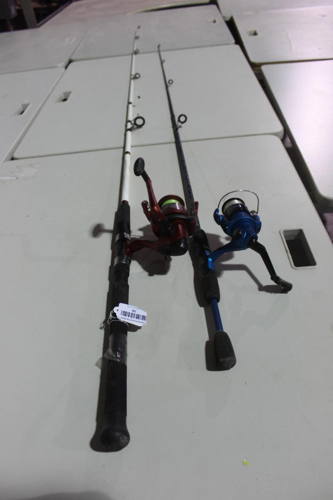 Two spinning rods and reels. Used.