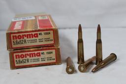Two boxes of Norma 5.6x52R 71 gr SP. New, count 40.