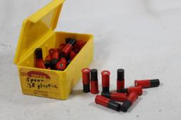 Speer box of 38 cal plastic practice primed rounds.