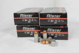 Four boxes of Speer Blazer 40 S&W 180gr FMJ. Count 200.
