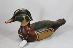 Wood duck decoy of a Wood Duck. By Tom Taber.