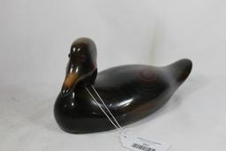 Ducks Unlimited laminated wood carved to look like a Wood duck drake, by Valerie Bundy.