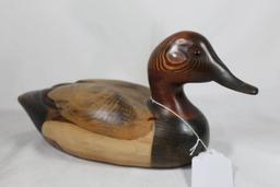 Wood duck decoy of a Redhead drake, by Tom Taber.