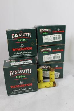 Six boxes of Winchester 20 ga #4 Bismuth shotshells. New, count 150.
