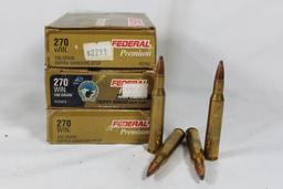 Three boxes of Federal 270 Win. One `40 gr Trophy Bonded Bear Claw, count 20 and two 150 gr Sierra