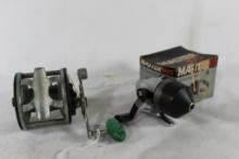 One PENN Longbeach 65 level wind and one Master 105 spin cast reel. Used.