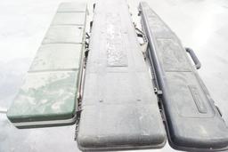 Three hard plastic gun rifle cases. Used. shipping will incur additional costs.