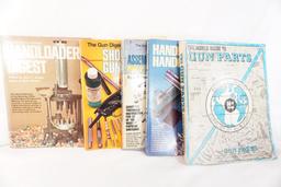 Five gun books. Two gunsmith, two reloading, and one gun parts.