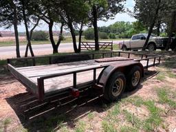 16' Flatbed with good tires & ramps. NO TITLE