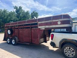 16' Gooseneck stock trailer rubber mats & good tires. NO TITLE