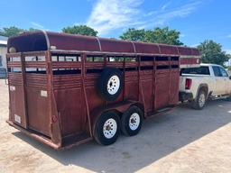 16' Gooseneck stock trailer rubber mats & good tires. NO TITLE