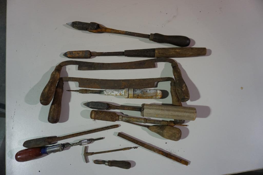 Draw knives, old manual soldering irons, mechanical screwdrivers.