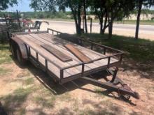 16' Flatbed with good tires & ramps. NO TITLE