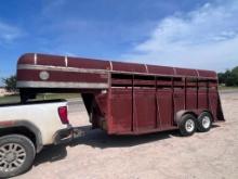 16' Gooseneck stock trailer rubber mats & good tires. NO TITLE