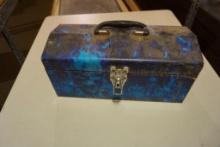 One 16" metal tool box. Used.