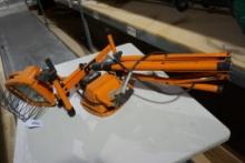 One stand double Halogen work lamp. Used.