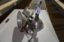 Three aluminum clamp-on heat lamps. Used.