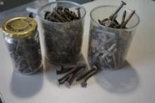 Miscellaneous railroad date nails.