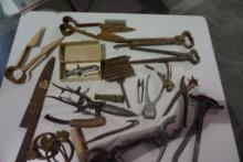Miscellaneous farm items leather punches, ear tagger, tattoo punch, etc.