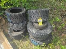 Five ATV tires, and two car tires.