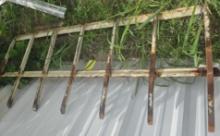 One metal drag harrow. Used.