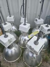 Eight arena lights. Used.