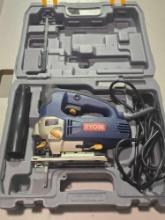 One RYOBI jigsaw. Used, in plastic case.
