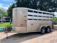 WW Stock Trailer 16' Aluminum 1 cut gate. 2015 Model in very good condition. TITLE
