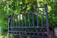 Fourteen ft dual swing wrought iron entry gate