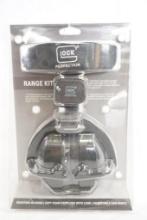 Glock Range kit, includes shooting glasses, ear plugs in case and ear muffs, new in pkg