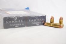 Two boxes of Speer Lawman 45 Auto 230gr TMJ, 100 count total