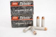 Two boxes of CCI Blazer 357 Magnum 158 gr JHP, 100 count total