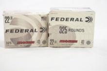 Two boxes of Federal Auto Match 22LR 40 gr, 650 rounds total