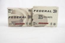 Two boxes of Federal Auto Match 22LR 40 gr, 650 rounds total