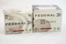 Two boxes of Federal Auto Match 22LR 40 gr, 650 rounds total