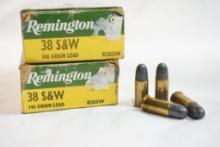 One full and one partial box of Remington 38 S&W 146 gr, 93 count total